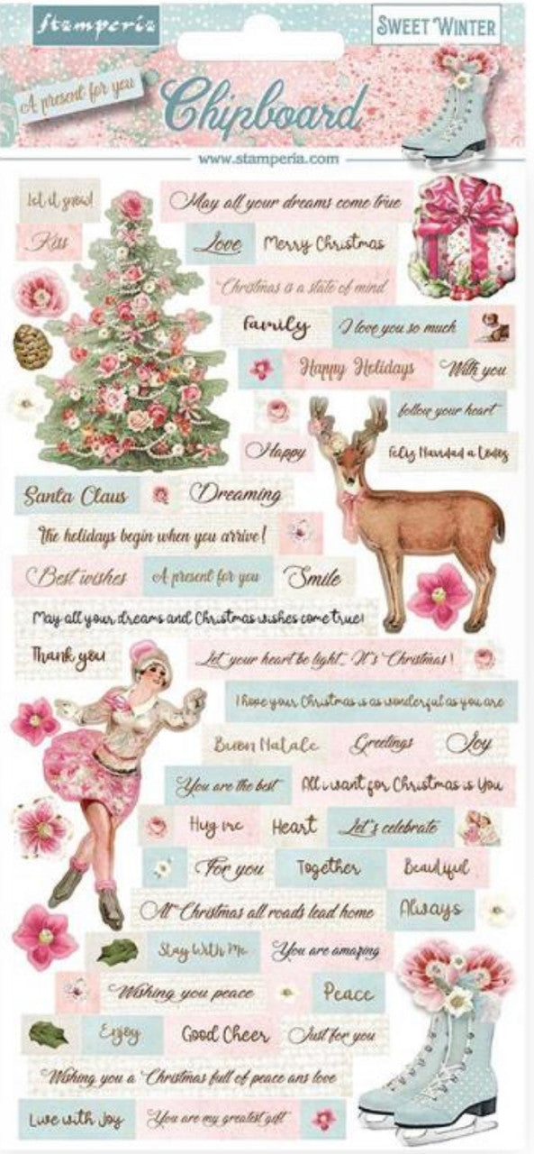 Stamperia spaanplaat - Zoete winter